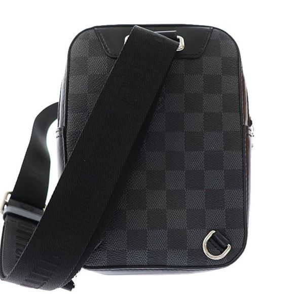 Louis Vuitton Graphite Sling Bag Damier Black Gray Bum Bag - Picture 2 of 5
